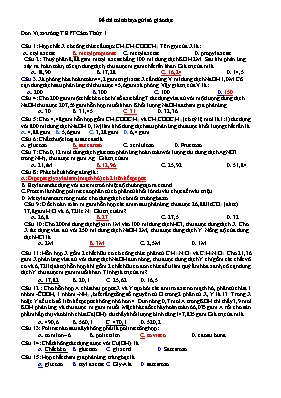 Đề thi thử THPT Quốc gia môn Hóa học năm 2017 - Trường THPT Cảm Thủy 1 (Có đáp án)
